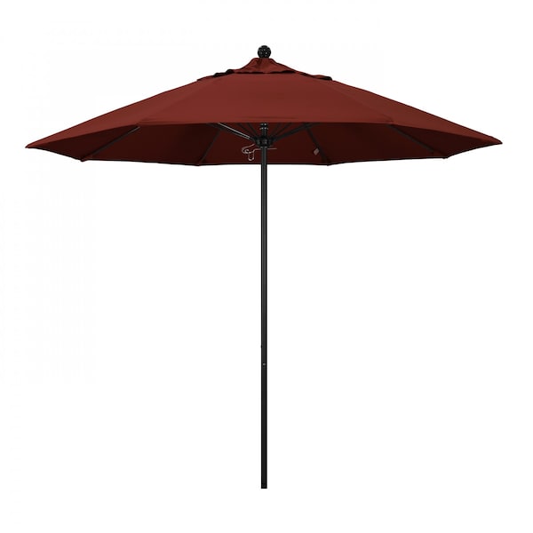 California Umbrella 9' Black Aluminum Market Patio Umbrella, Sunbrella Henna 194061335208 - main